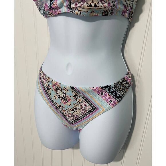 Nanette Lepore Hannah High Neck Marrakesh Megerie Bikini Set Swim Pink Size 8 - Picture 6 of 16